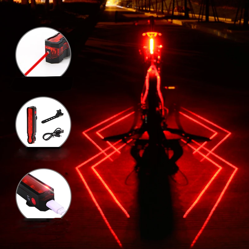 

Folding Bike Light Front Rear Safety Warning Bicycle Light USB Rechargeable Bike Tail Rear Light Waterproof Cycling Lamp, Red