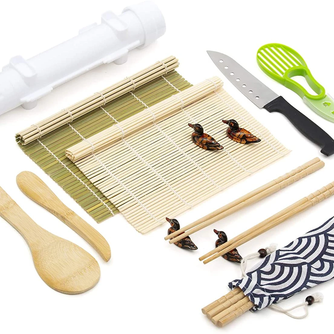 

All In One Sushi Making Kit | Sushi Bazooka, Sushi Mat DIY Rice Roller Machine Must Have Kitchen Appliance, Black, customized