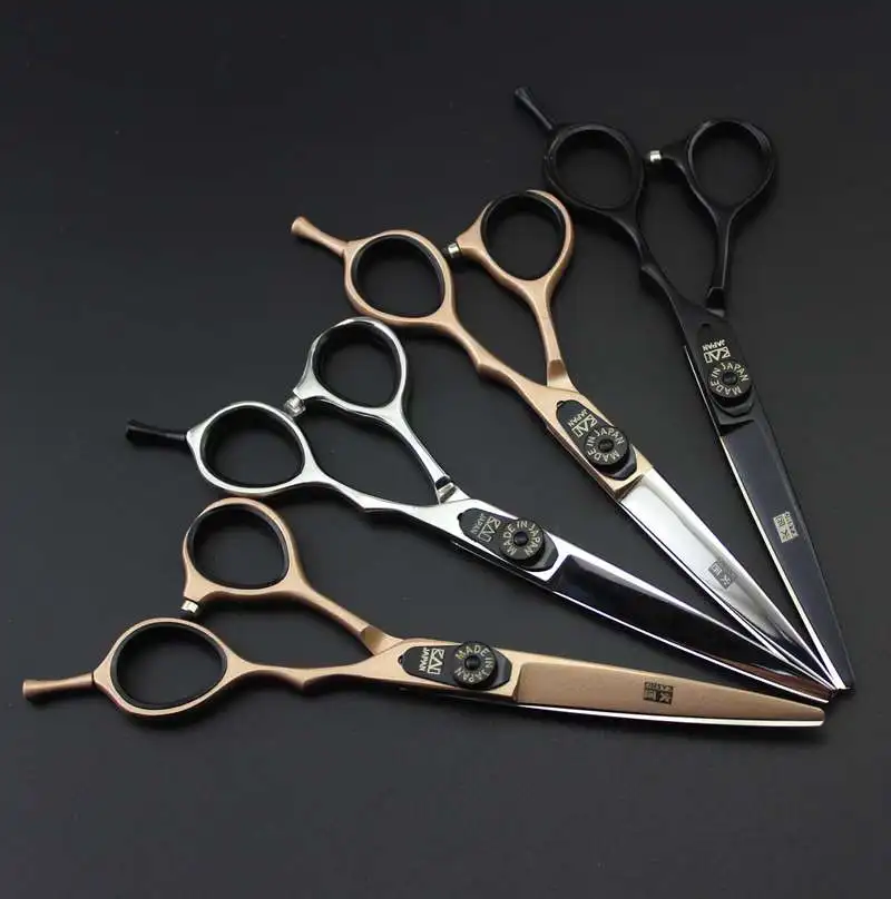 

new arrival KASHO GF-60 5.5 inch/6.0 inch 6CR silver/black/rose golden professional barber hair thinning cutting scissors