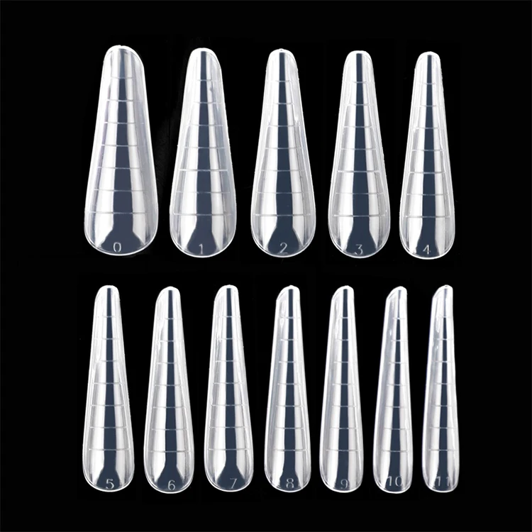 

Professional Salon 120PCS Clear Drop Quick Building nail Extension Tips Full Cover Taper Tips artifical nail tips