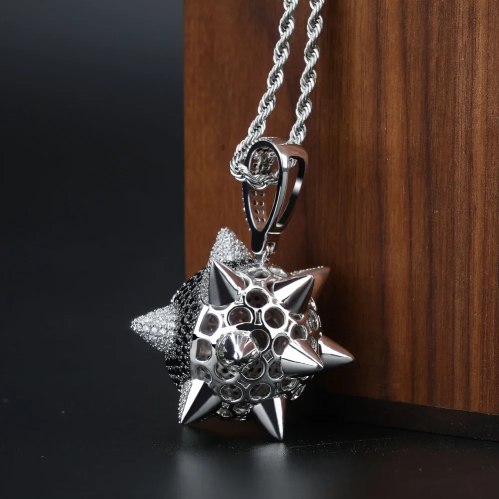 Spike 8-ball Billiard Pendant Necklace 