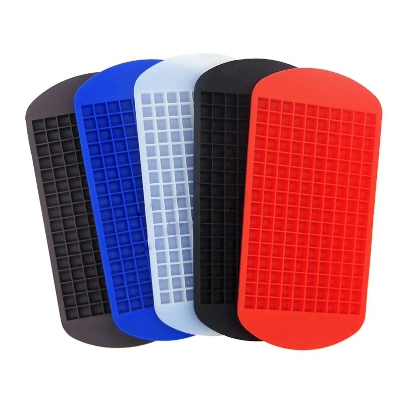 

Amzon Hot Sale 160 Grids 1X1cm Square Silicone Fruit Ice Cube Maker DIY Creative Small Ice Cube Tray Mold, Pink, green, blue