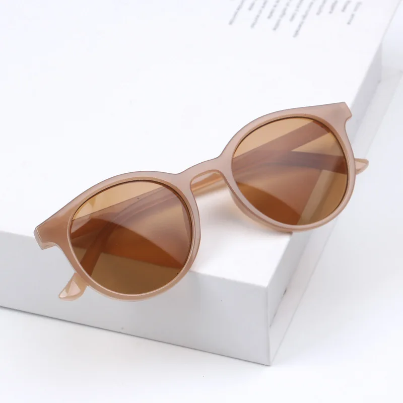 

Simple child sunglasses trendy baby round frame sun glasses fashion boys girls UV400 sunglasses, As the picture shows