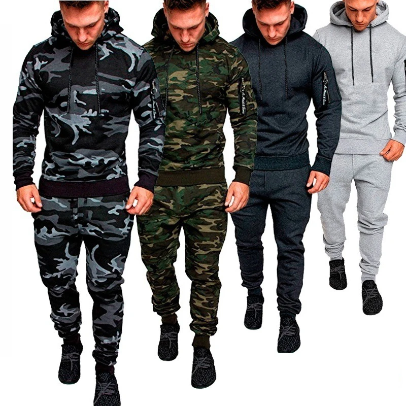 

Free Shipping New men's outdoor running sports joggers pants and leisure camouflage hedging men's suit