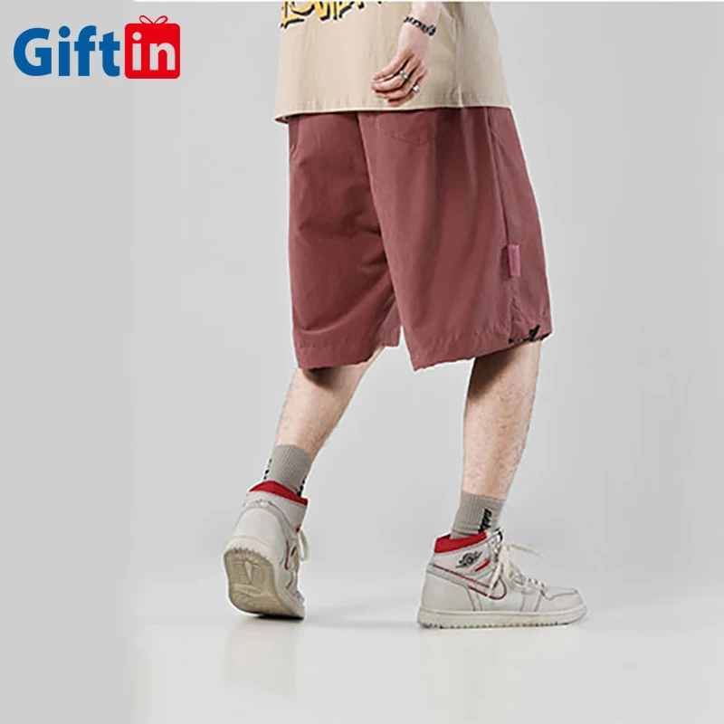 

Most Inquiry Mens 3/4 Cargo Shorts Male Sweat Pant Drawstring With Multi Pockets Solid Color Loose Hip Hop Baggy Letter Printing