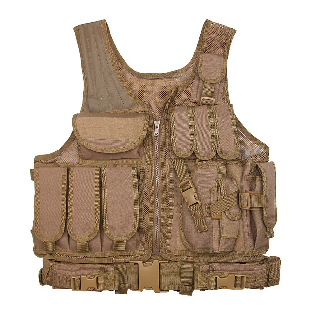 MOLLE Combat Vest Multifunctional Water Holding Capacity CS Camouflage Training Uniform Tactical Straps Vest Hunting Accessories
