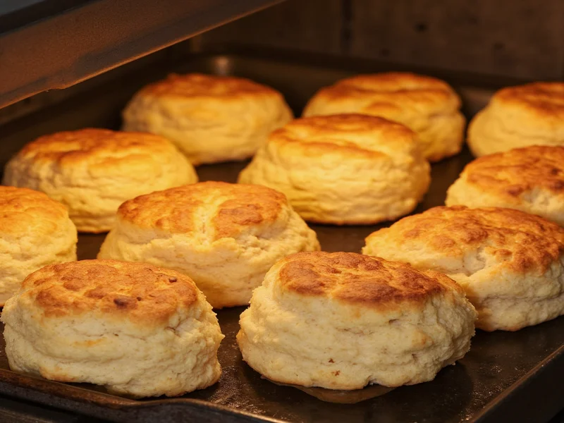 Perfectly golden homemade biscuits fresh from the oven