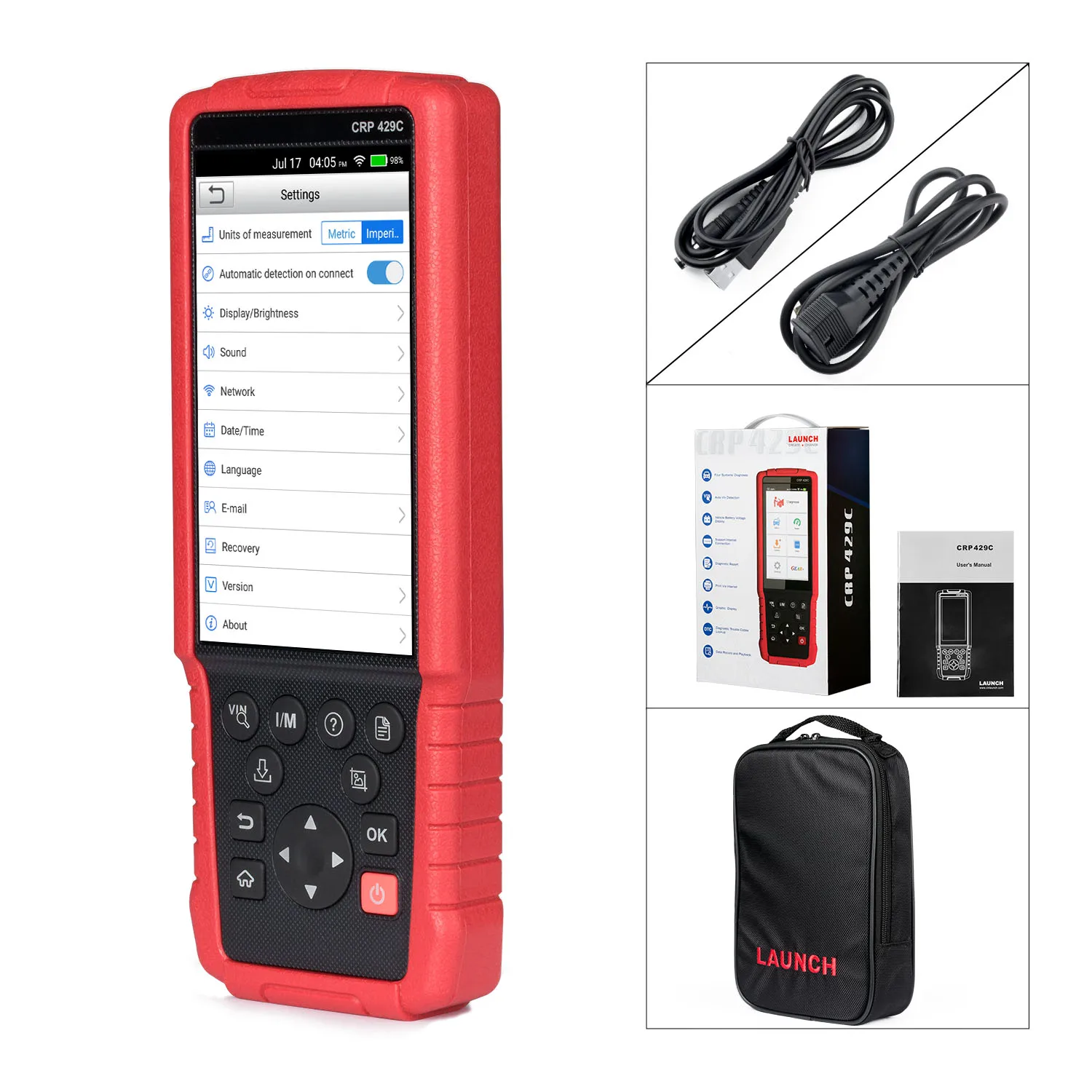 

LAUNCH CRP429C auto diagnostic tool support full obd2 ENG ABS SRS AT +11 reset function X431 CRP 429C OBD Code Reader