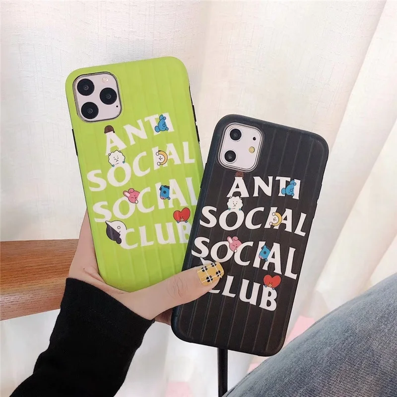 

Shopify hot selling popular fashion brand anti social club text TPU phone case shockproof for iPhone 12 7 8 X XS XR 11 11PRO