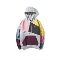 

100% cotton sweatshirt different color block hoodies with hood