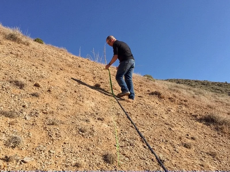 Measuring slope gradient with string level and stakes
