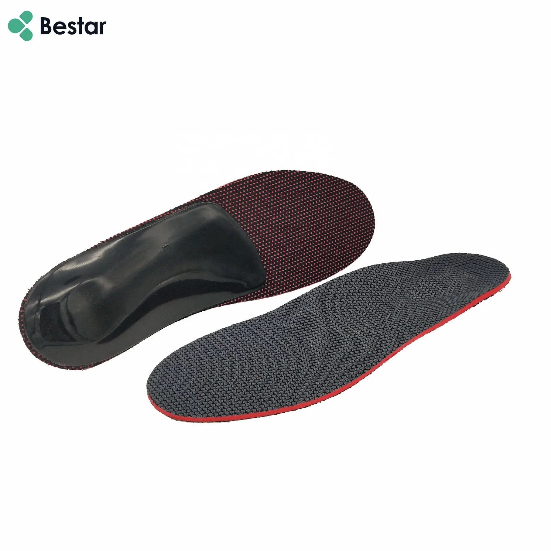 

breathable and comfortable eva with plastic PP shell deep heel cup arch support rigid orthopedic insole, As photo or customized