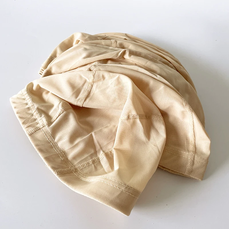 

Wholesale Beige Swim Ventilated Mesh Dome Caps for Making Wigs