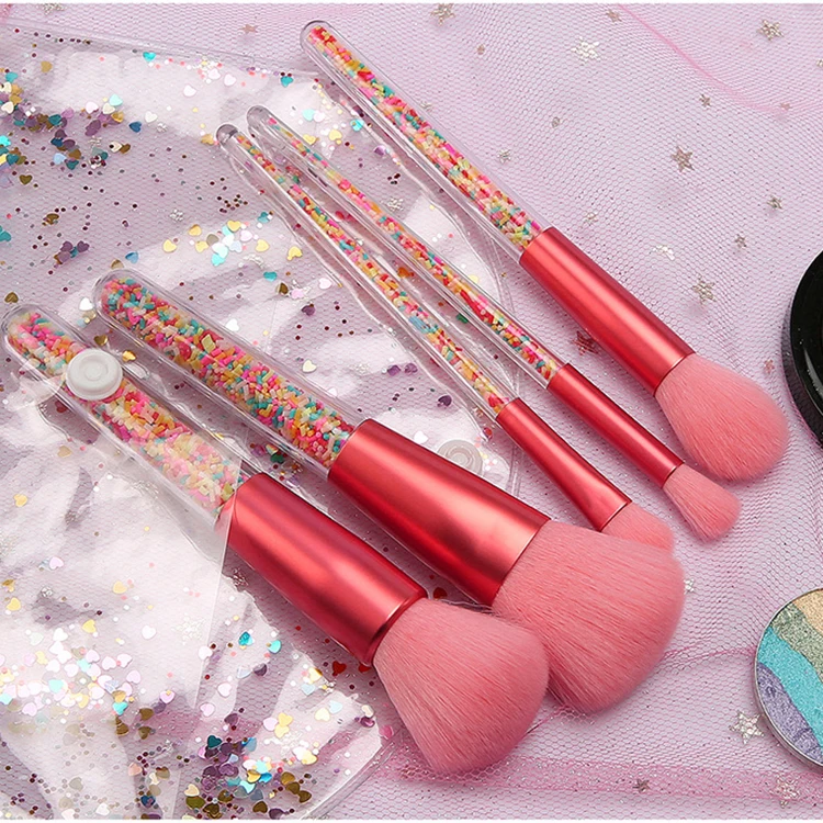 

Beauty candy color Makeup Brush Set 5pcs in a set, Pink