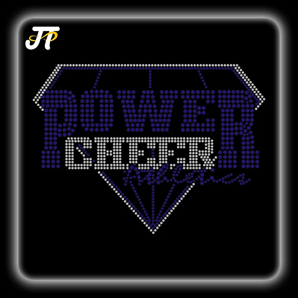 Cheer Nana Lions Rhinestone Heat Transfers - High Quality Cheer Bow Transfer for Game Day Apparel
