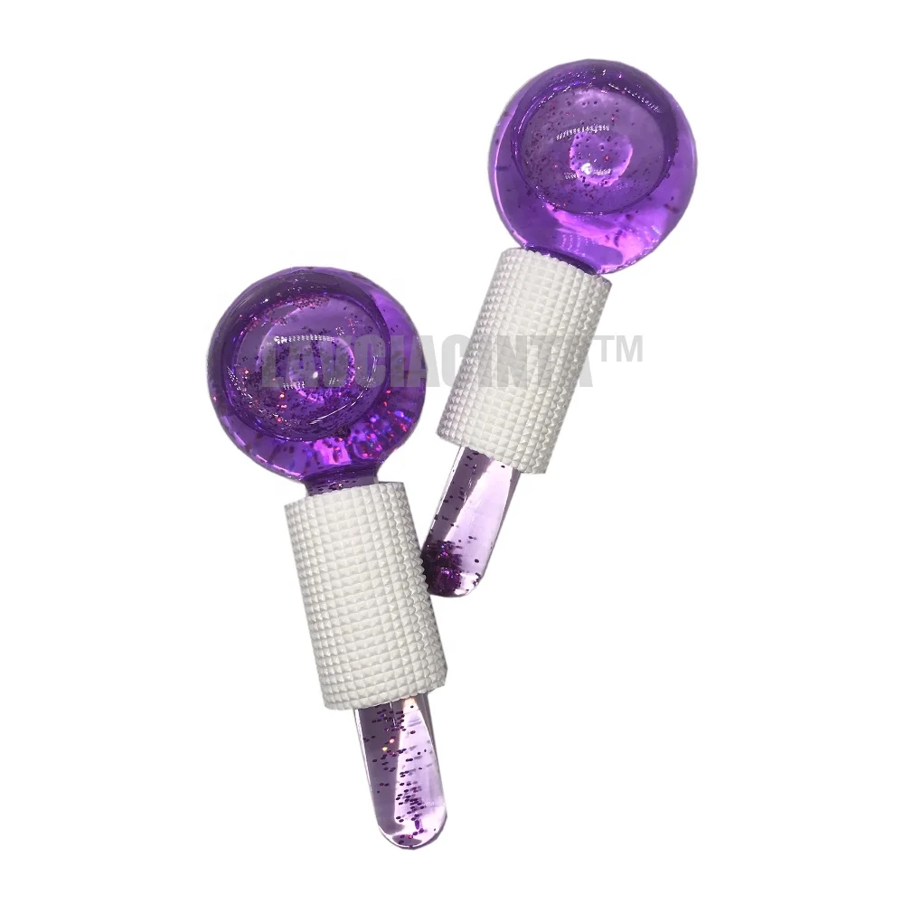 

2PC face Anti Aging Wave Massage Ball Summer Cooling Blue Facial Ice Globes, Purple