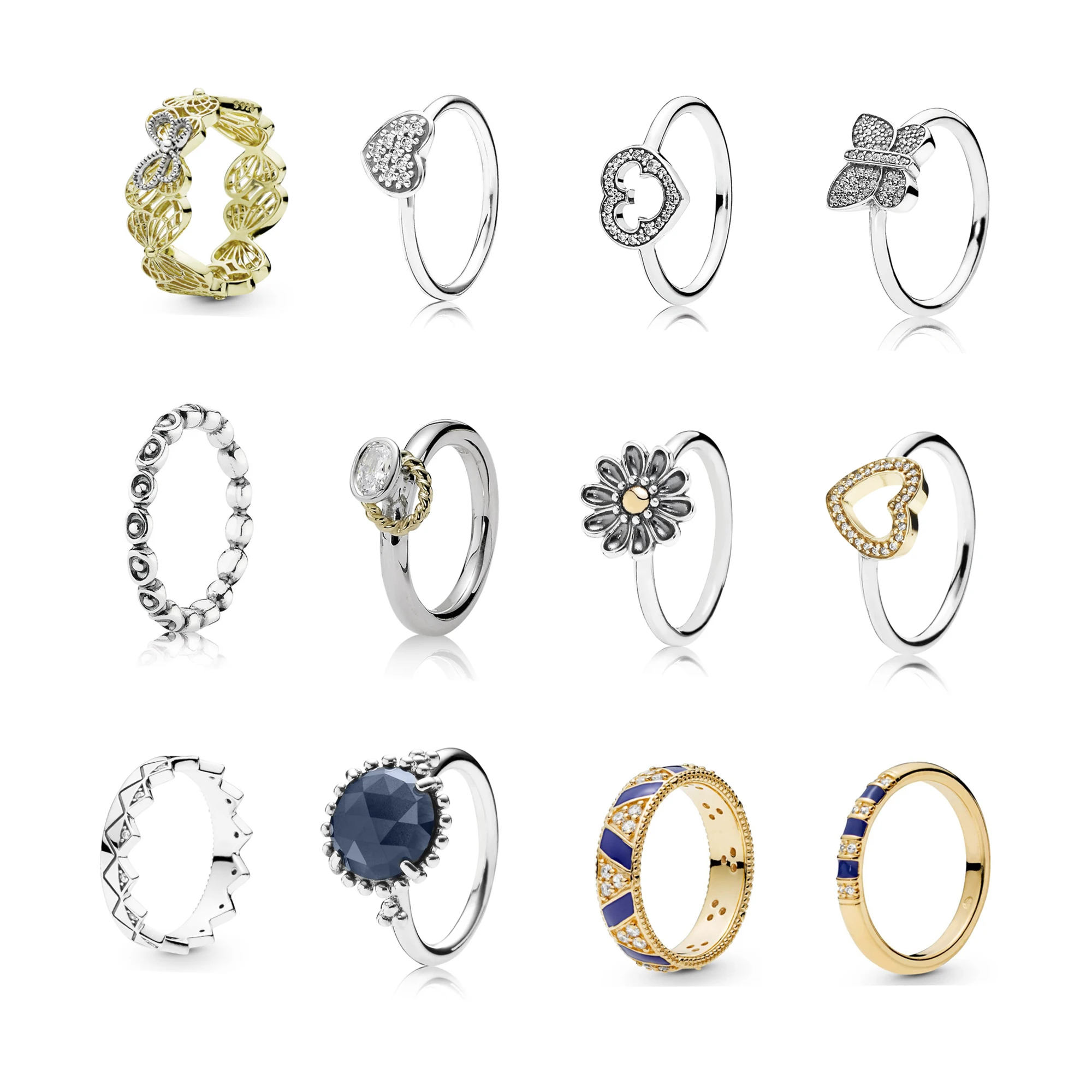 

2021 925 silver fashion classic love butterfly lucky floret original high sense ring jewelry for girlfriend gift
