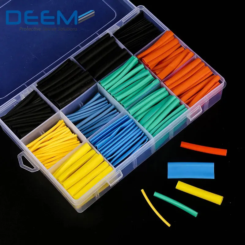 

530pcs/Set Heat Shrink Tubing For Cables Electrical Cable Tube Kits Pe Mixed Color Tubo heat shrinkable tube