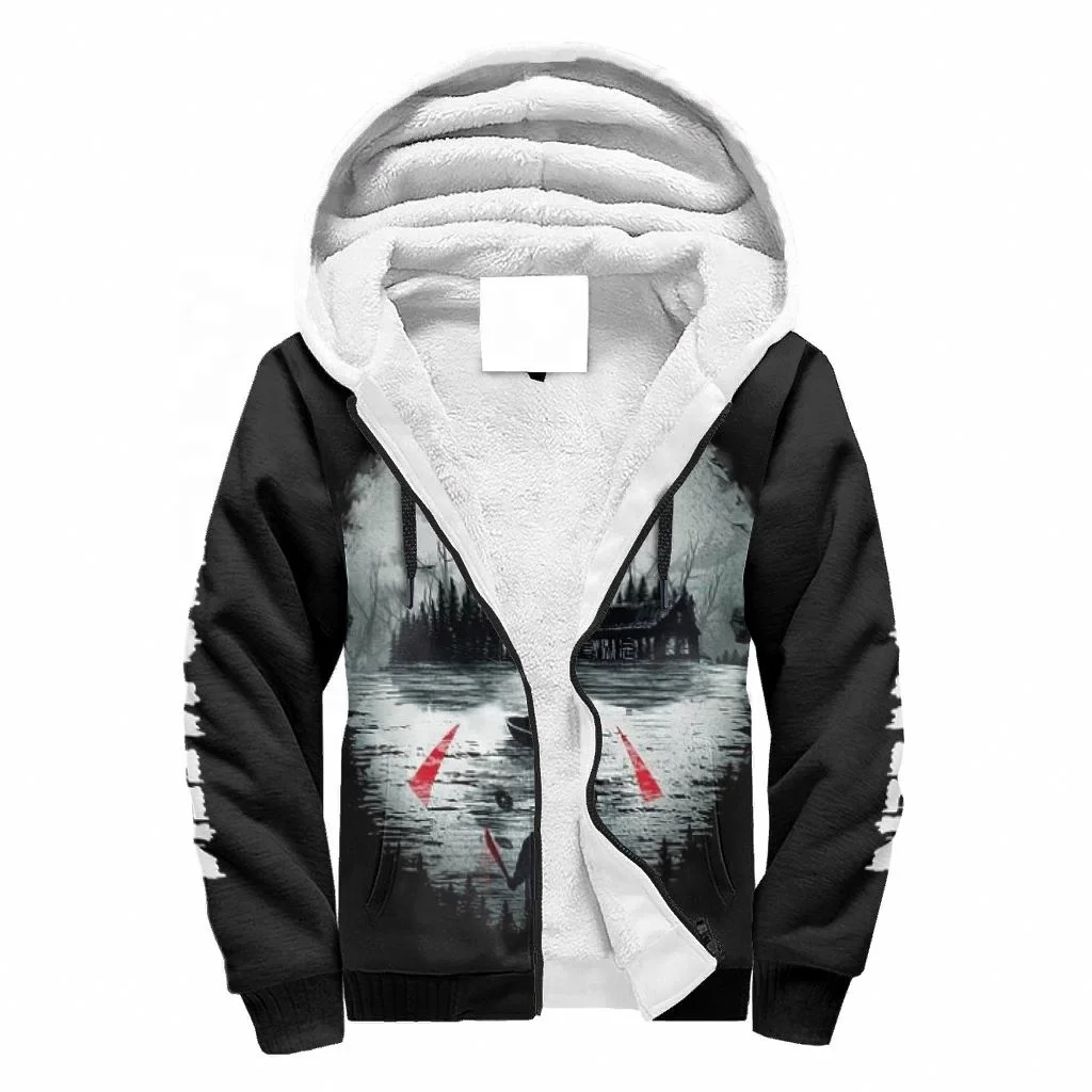 

Custom 2021 High Quality Pullover Halloween Horror Jason Men's Hoodies Print Logo For Men Knit Hoodie