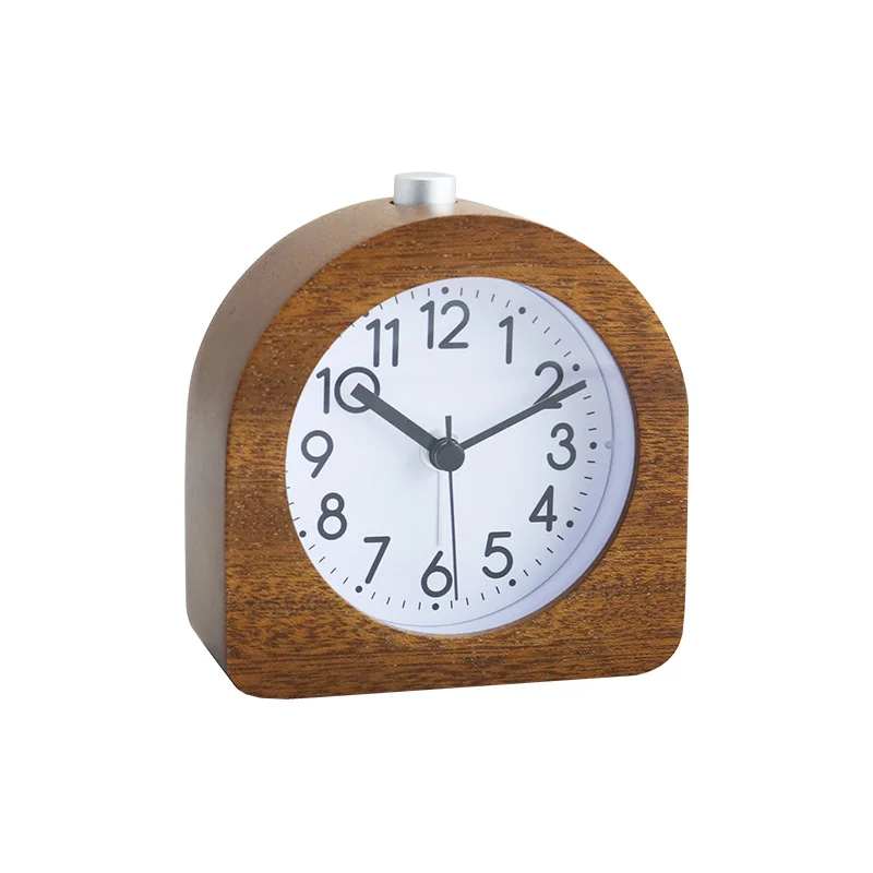 

EMAF kids bedroom decorative solid wood silent quartz analog alarm clock mini table antique retro clocks with backlight, Custom requested