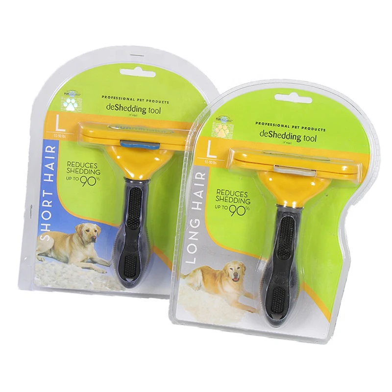 

AMAZON HOT SALE Pet Grooming Hair Fur Remover Combs Deshedding Tools Fur Eliminator For Short Hair Dog, Yellow
