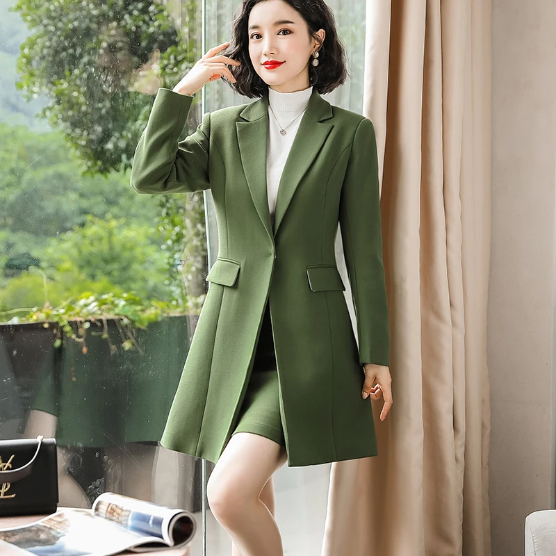 

Dropship Women Candy Color Office Lady Plus Size Long Blazer Coat Simple Outerwear Trench with Pockets Fashion Style Winter Wear, Light blue, green, red