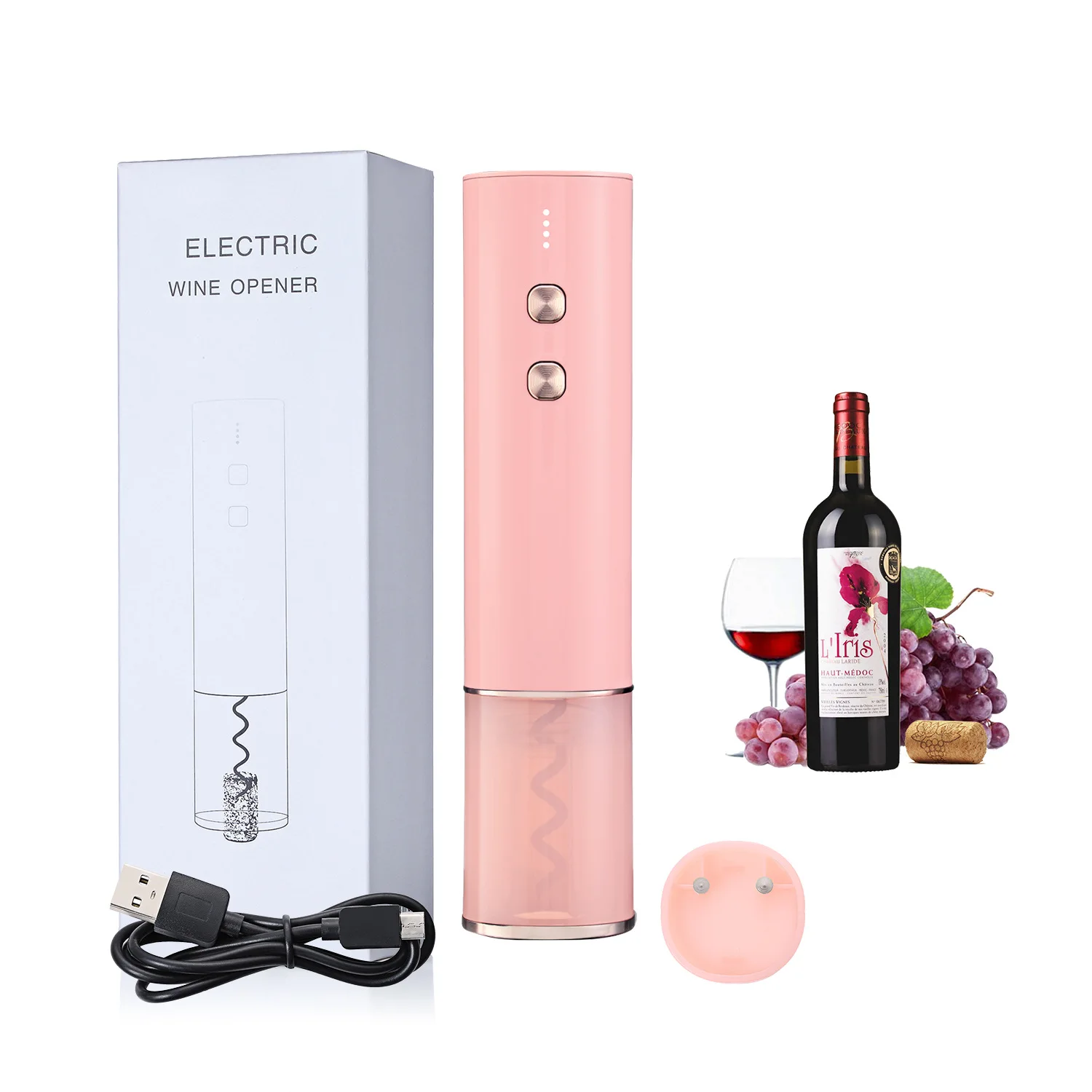 

DD487 Amazon New Stainless Steel Bottle Opener Bar In Stock Mini Red Whisky Wines Openers Automatic Electric Wine Opener