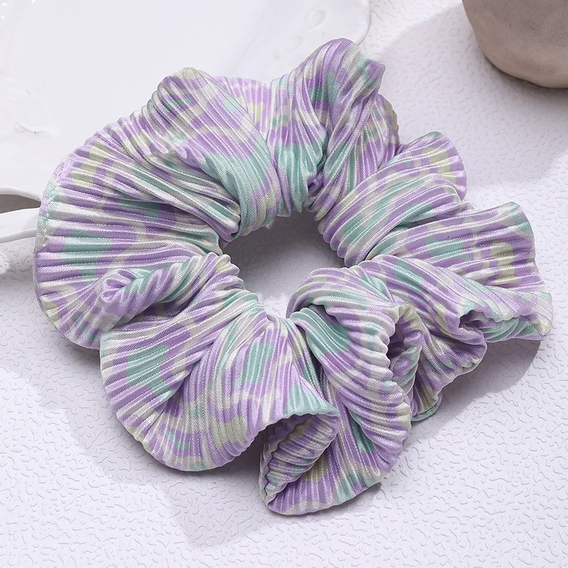 

MIO 2023 Spring New Large Hair Scrunchies Ponytail Holder Fashion Gradient Pleated Elastic Hair Band For Women Hair Ties Rope