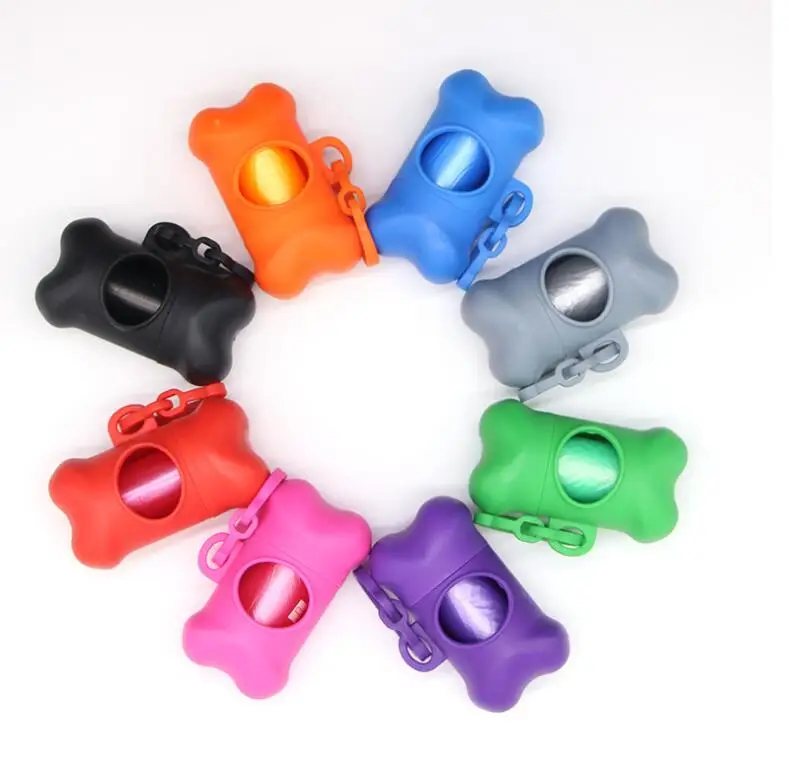 

Hot Sale Bone Shape Waste Bag Holder Pet Dog Poop Bag Dispenser, Green,orange,black,blue,pink