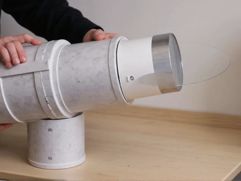 DIY telescope primary mirror mounted in PVC tube assembly