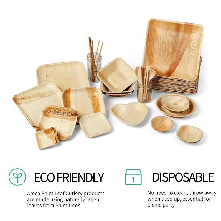 One Time Use Dinnerware Sets Unbreakable Eco Dinner Plates Disposable