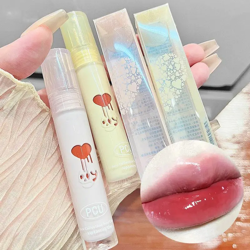 

New Lipstick Hearted Shape Non-sticky Cup Mirror Water Light Glass Lip Gloss Moisturizing Lip Glaze Makeup