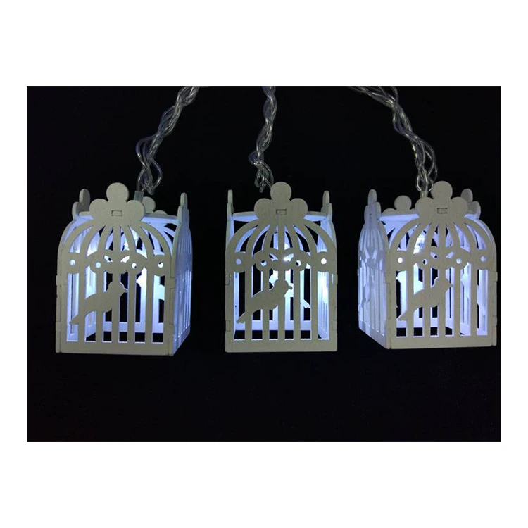Cheap hot sale top quality white birdcage battery powered lights