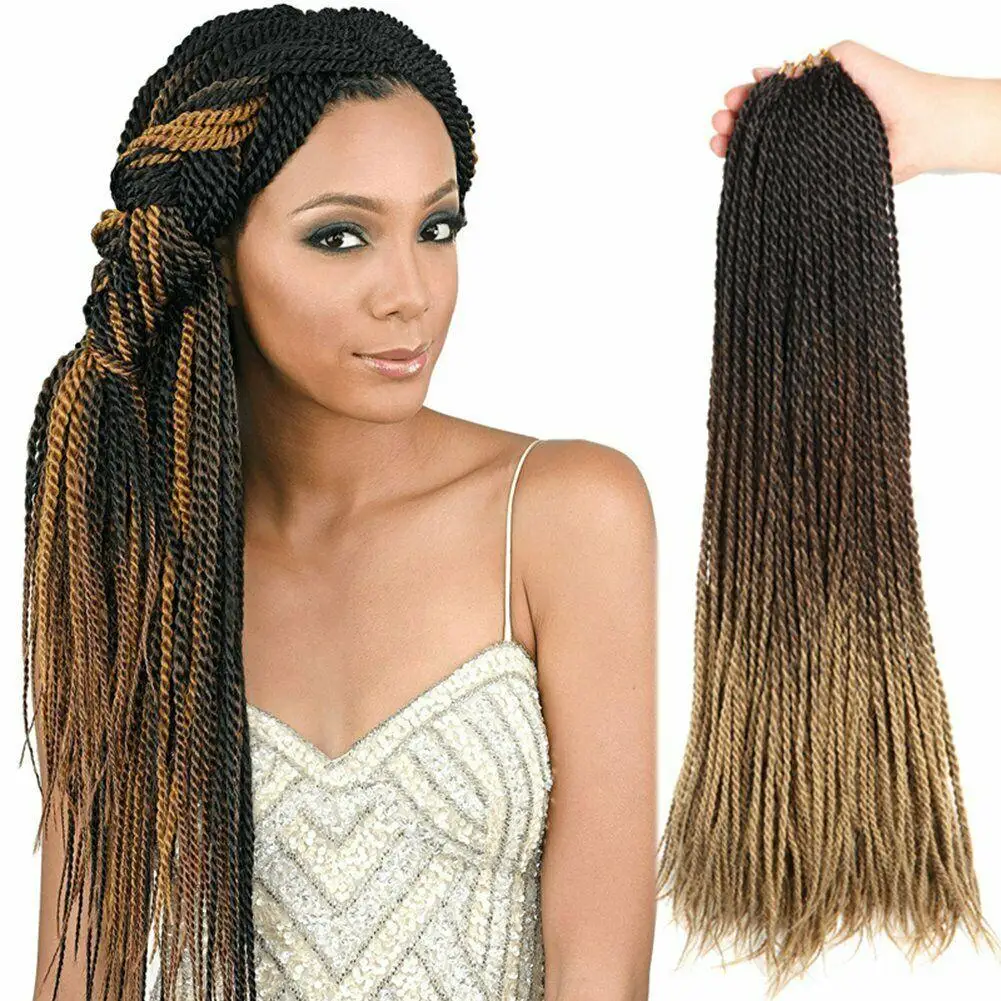 

Two Tone Ombre Senegalese Twist Hair Crochet 20 Roots/Pack Synthetic Crotchet Braiding Hair For Women