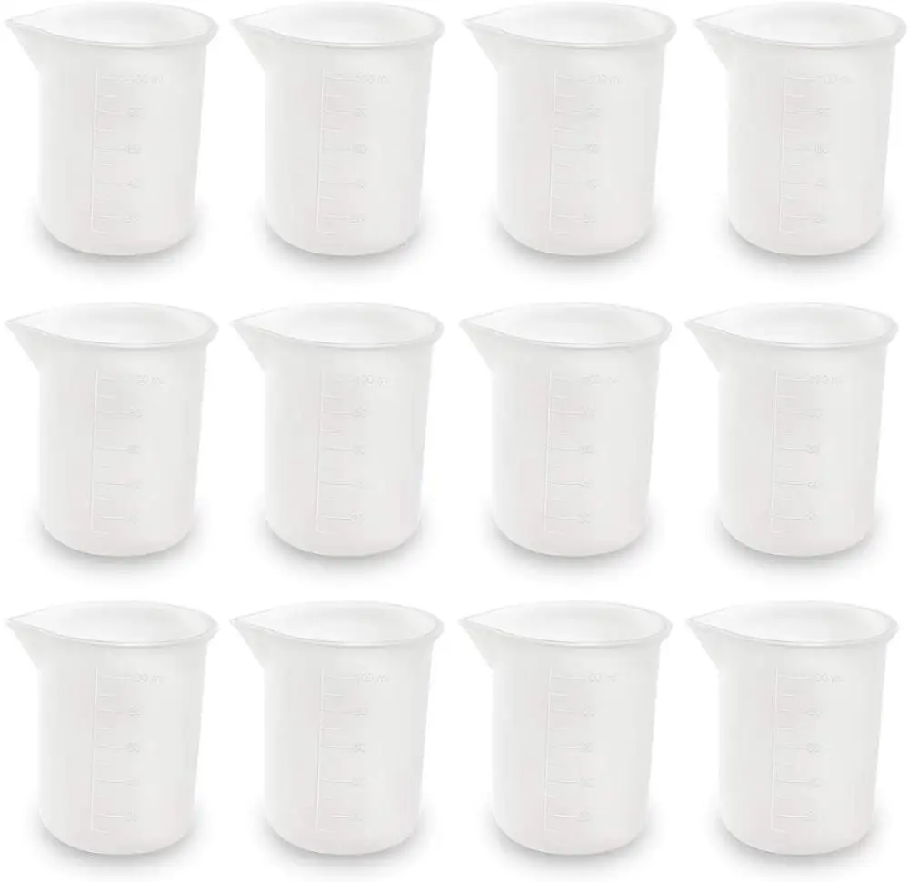 

100 ml Silicone Measuring Cup DIY Resin Glue Tools Cup for Making Handmade Craft Nonstick Silicone Mixing Cups, White