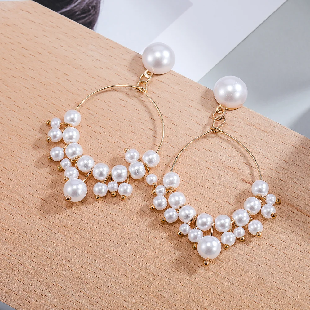 

Kaimei 2020 Fashion Jewelry Multi Element Copper Alloy Earrings Gold 18k Dangling Drop Gold Freshwater Pearl Earrings For Women, Many colors fyi