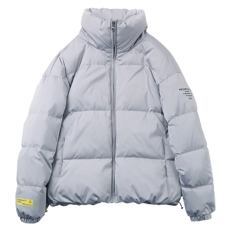 

Wholesale custom 2020 new style high quality polyester pure color fashion men white puffer jackets coat for long winter