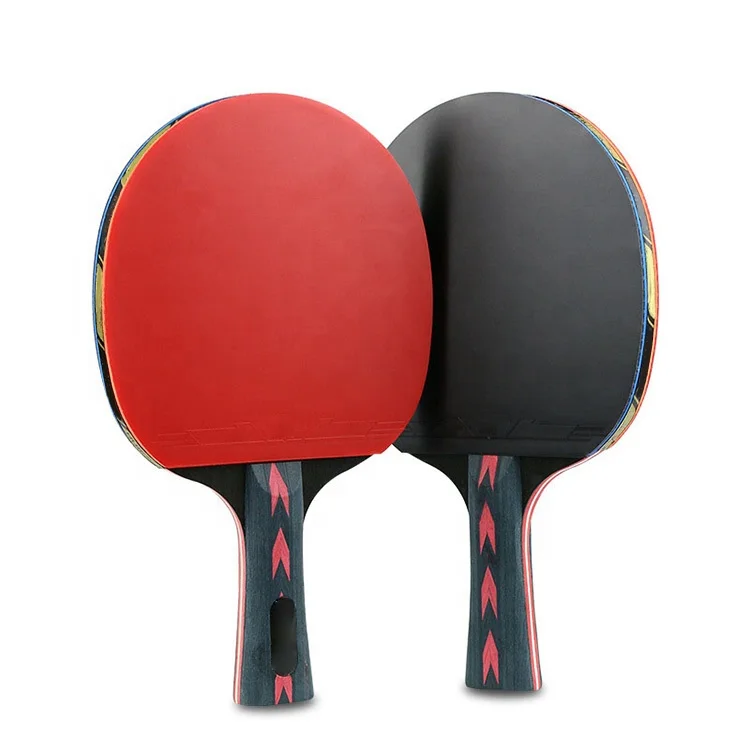 

Top Quality Customized China Made 6 Star Poplar wood Rubber Table Tennis pingpong Paddle Racket with wholesale price