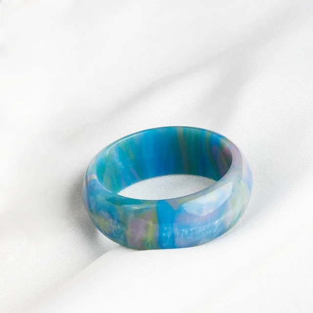 

Jachon Acrylic resin restore ancient ways new personality contracted colorful rainbow ring, As picture