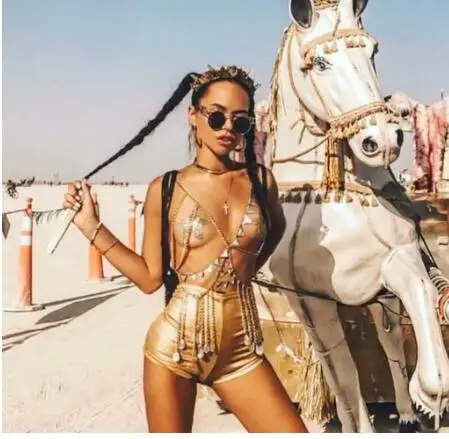 

Boho Rhinestone Body Chain Silver Rhinestone Acrylic Tassel Bikini Chains Sexy Bra Jewelry for Women and Girls