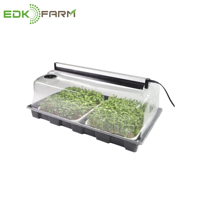 

EDJ EDK mini aeroponic tower greenhouse full spectrum led strip grow lights nursery trays, Clear+black