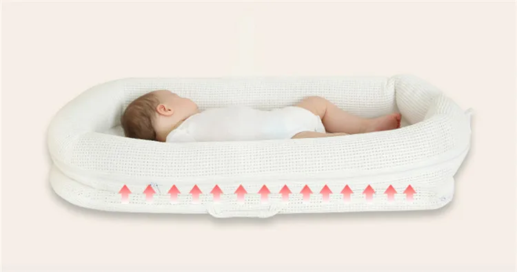 Best mother's love 100% organic 3D cotton portable baby lounger co-sleeper