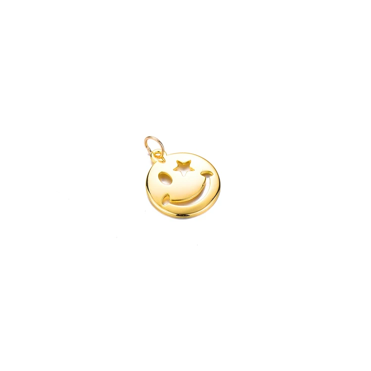 

Plated Gold Smile Face Charm Skull Pendant For Bracelet Jewelry, 14k gold