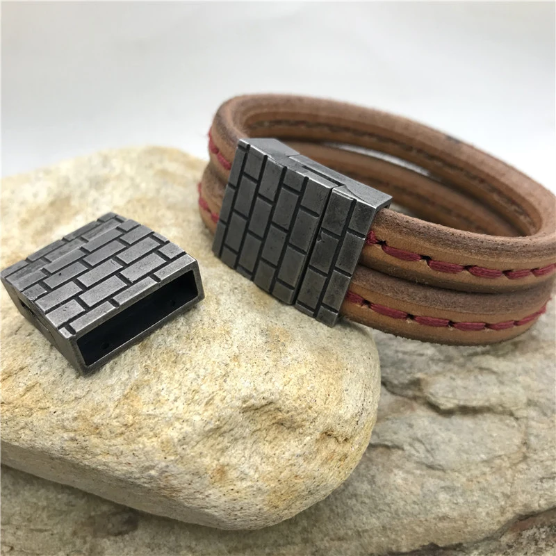 

XuQian Stainless Steel Charm Accessories For Men Leather Bracelet Jewelry Making