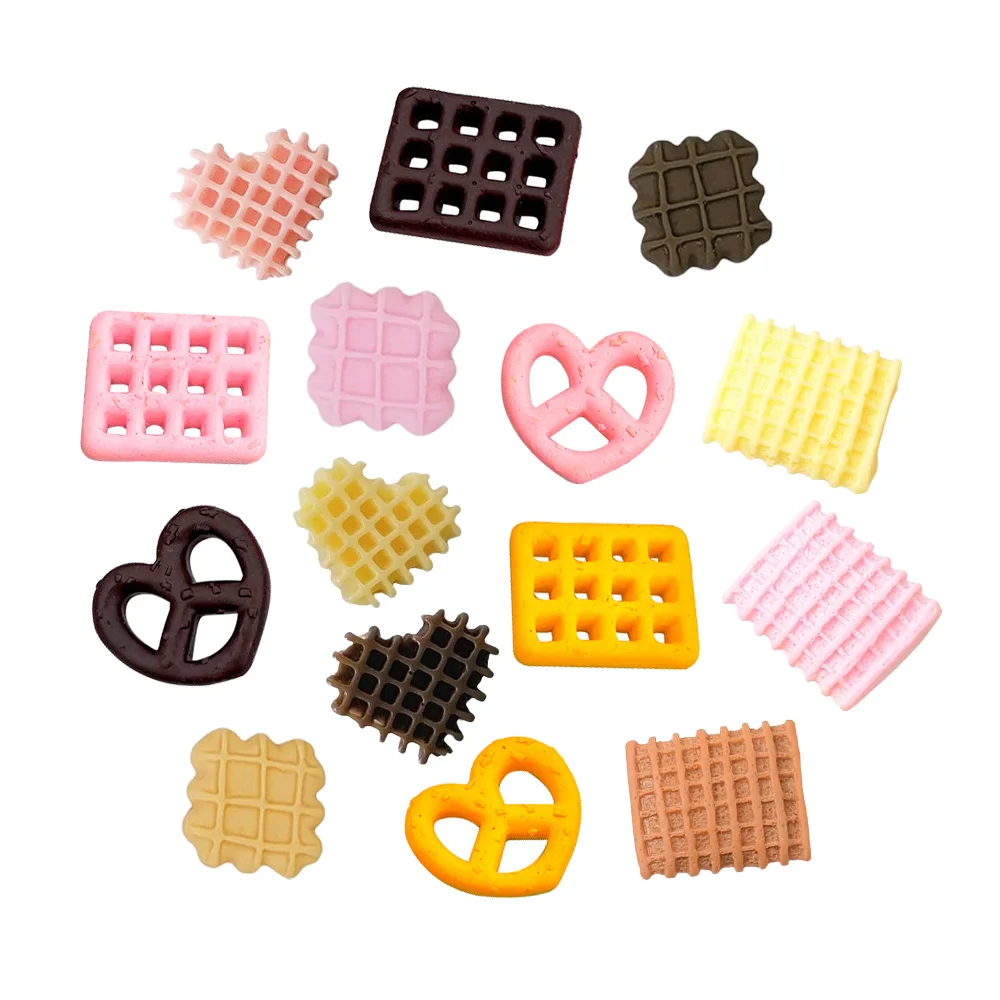 

100pcs/bag hot sale cheap price heart rectangle square wafer cookies flat back resin cabochon