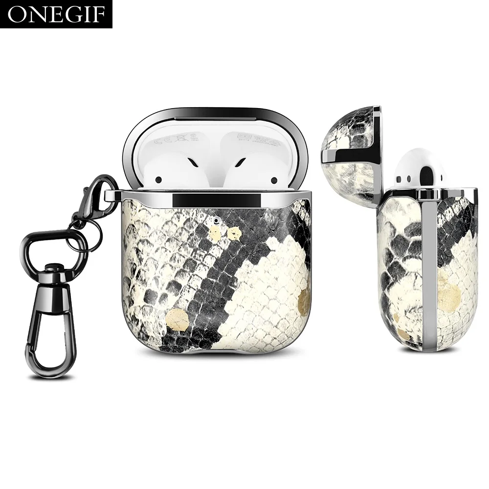 

Soft Genuine Snake Leather Custom Headphone Case For Airpods Earphone Cover