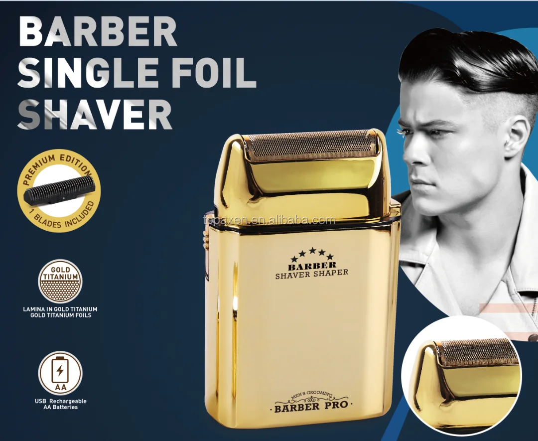 Cordless Electric Rechargeable Foil Shaver For Men Travel/pro Cordless Metal Single Foil Shaver