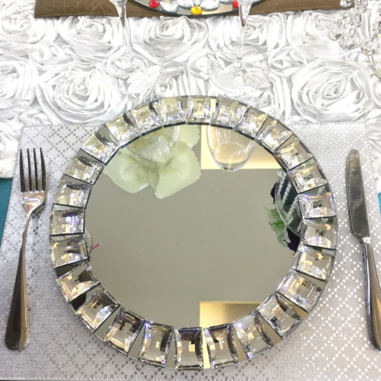 Wholesale Wedding Event Dinnerware Type Round Silver Crystal Glass