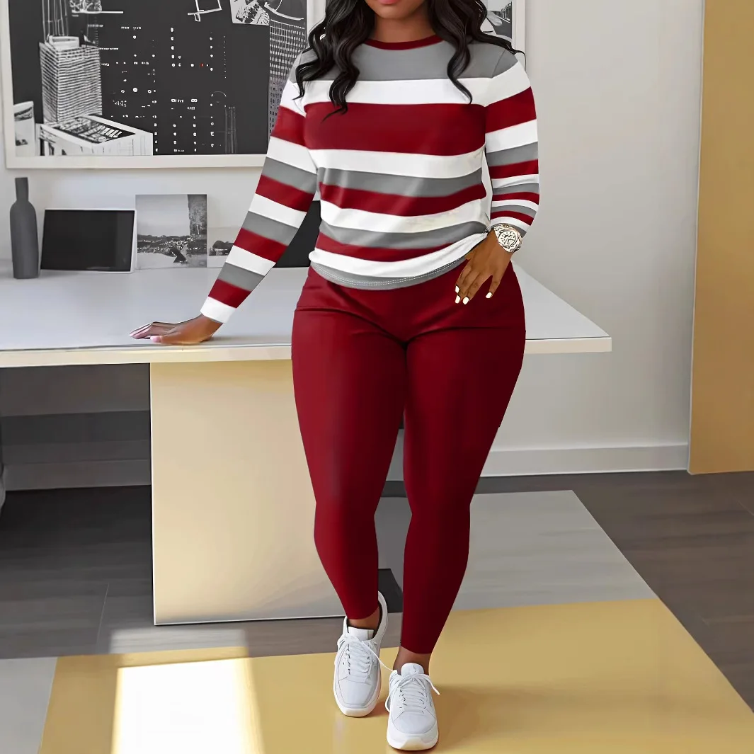 Crew Neck Long Sleeve Shirt & T Shirt 2 Piece Set