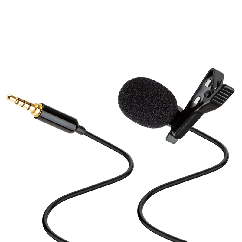 

Best Seller omnidirectional condenser recording studio Professional lapel clip lavalier microphone for cellphone laptop DSLR, Black